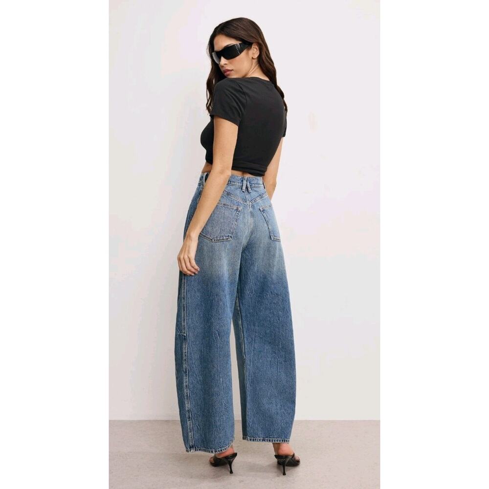 NWT. Good American Good Extreme Barrel Indigo Jeans Size 6 - Picture 10 of 14